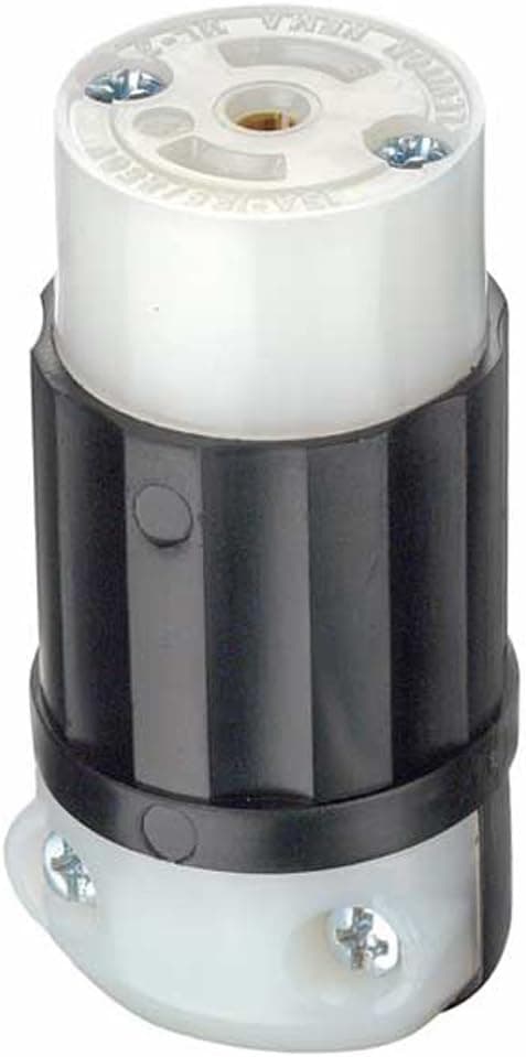 Leviton ML3-C 15 Amp, 125/250 Volt, Locking Connector, Non-Grounding, MiniLock, Black-White