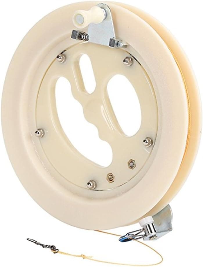 ZS-Juyi 18CM Lock White Winding Machine Fishing Reel Kite Line Professional Outdoor with 450 Flying Line String Flying Tools (White, 18cm)