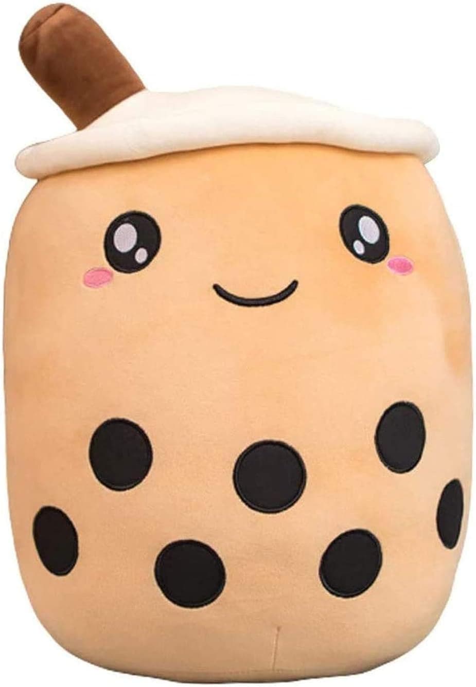FJZFING Cute Plush Boba Milk Tea Stuffed Teacup Pillow Soft Bubble Tea Cup Plushie Toy Kawaii Cartoon Gift for Kids Home Decor Original 13.8 Inch
