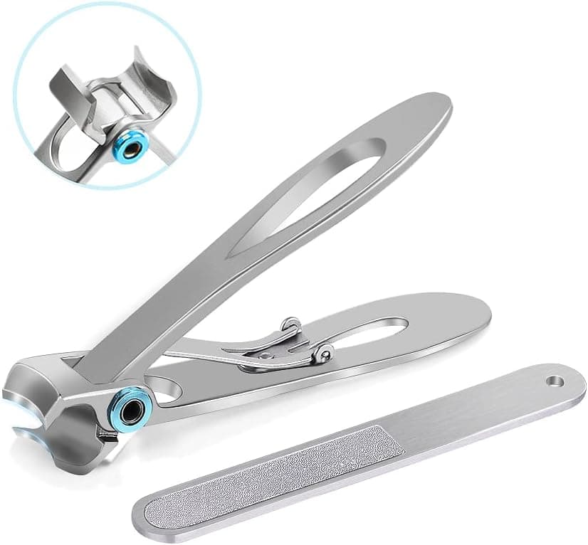 Nail Clippers, CUGLB Wide Jaw Opening Toenail Clippers Cutter for Thick Toenails Stainless Steel Heavy Duty Fingernail Clippers