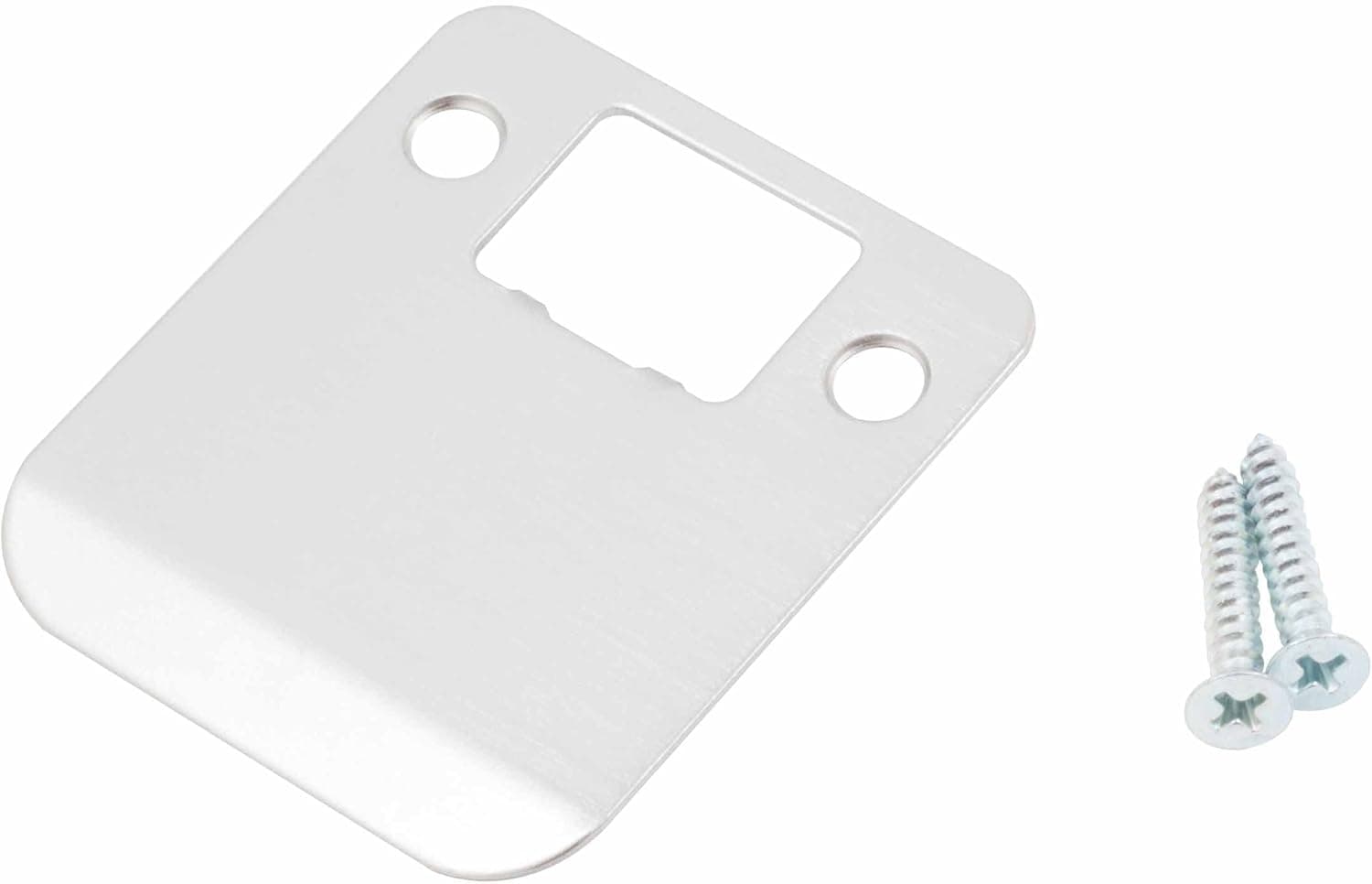 Round Corner Extended Lip Strike Plate, 2-1/4" x 2", (2-1/2" Overall Length), Satin Chrome by Stone Harbor Hardware