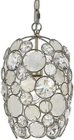 Crystorama Palla 1 Light Antique Silver Mini Chandelier
