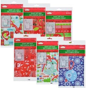 Christmas House Giant Gift Sacks, 36x44 in. (Pack of 3)