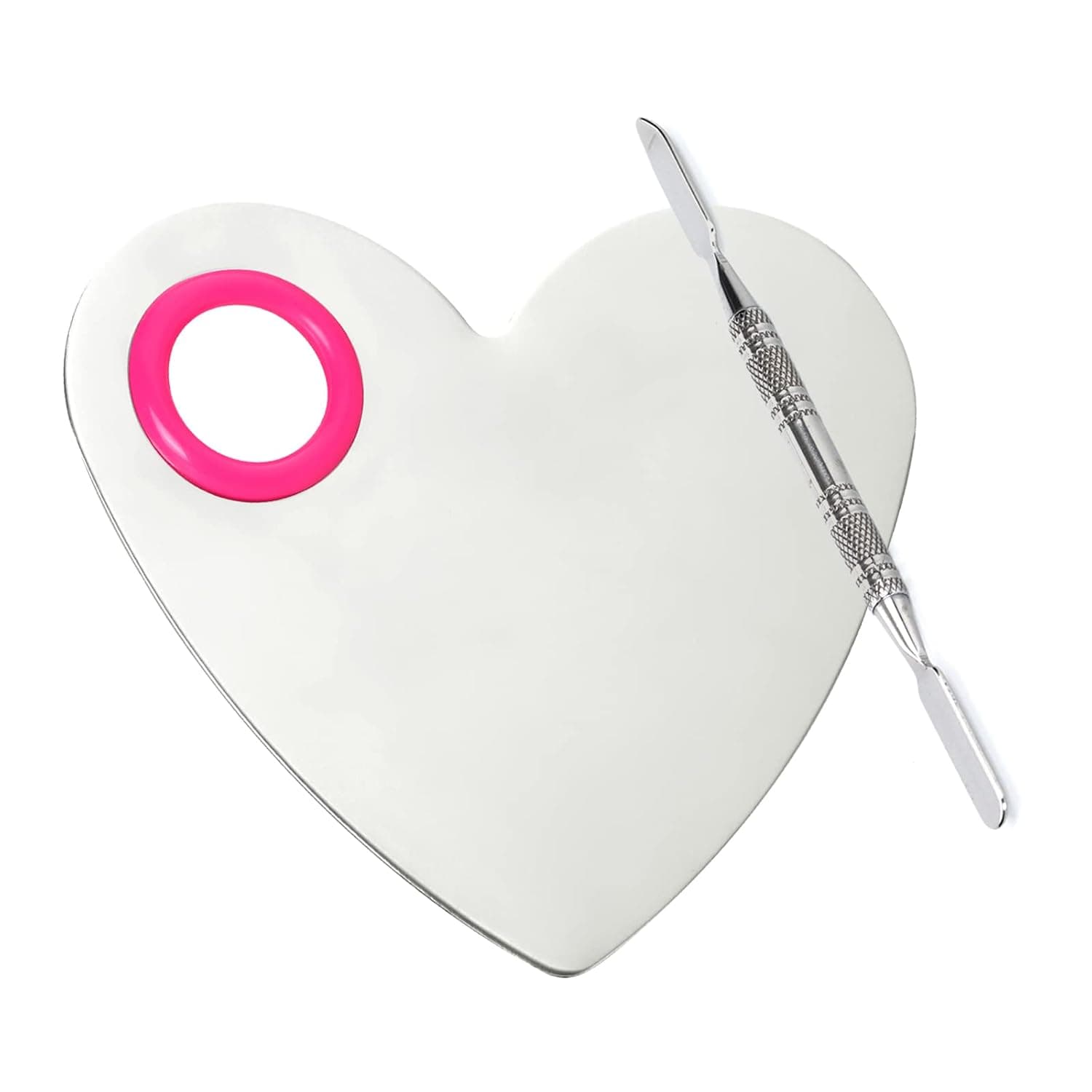 Necitorix Mixing Palette, Stainless Steel Makeup Foundation Mixing tray, Makeup Tool for Mixing Nail Gel Polish, Cosmestic (Heart Small)