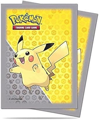 Ultra Pro Trading Card Supplies Deck Protectors - Pikachu (Gray Border) (65 Pack), Yellow/Grey