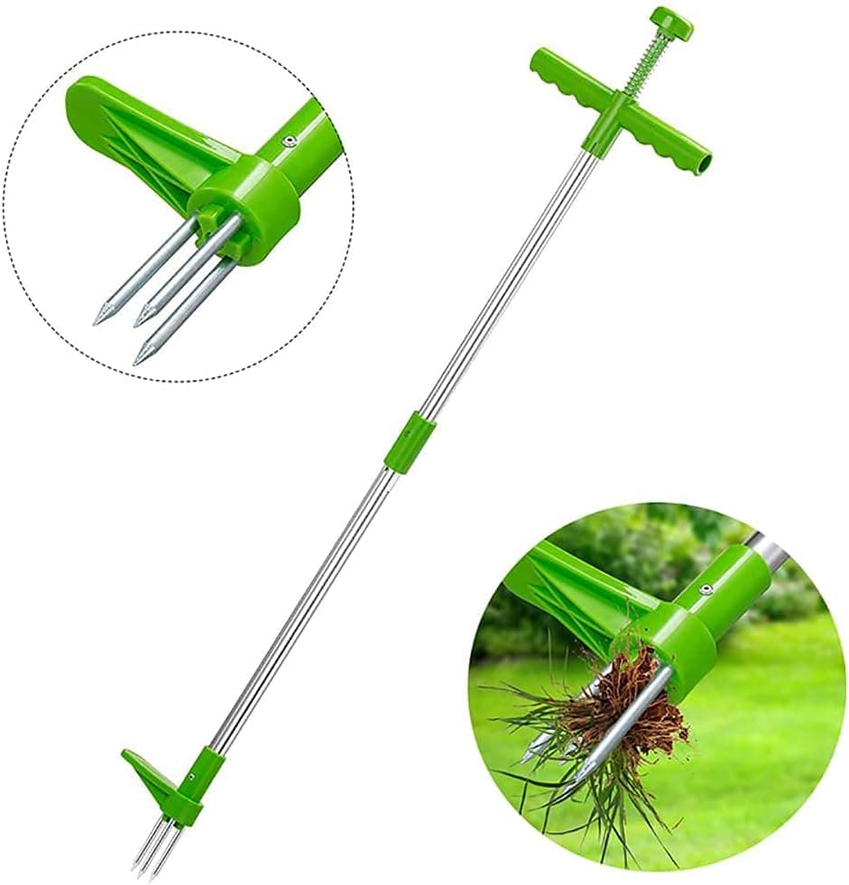 MIXsight Weed Remover, Long Handle Weed Remover Durable Garden Lawn Weeder Outdoor Yard Grass Root Puller Tools Garden Planting Elements
