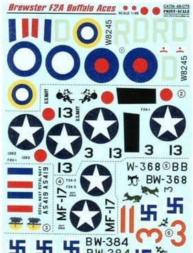 Decal for Brewster F2A Buffalo Print Scale 48-075