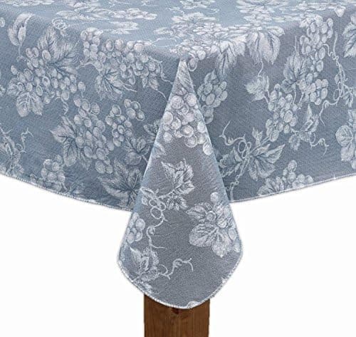 Light Blue Grapevine Vinyl Tablecloth (52x70 Oblong)
