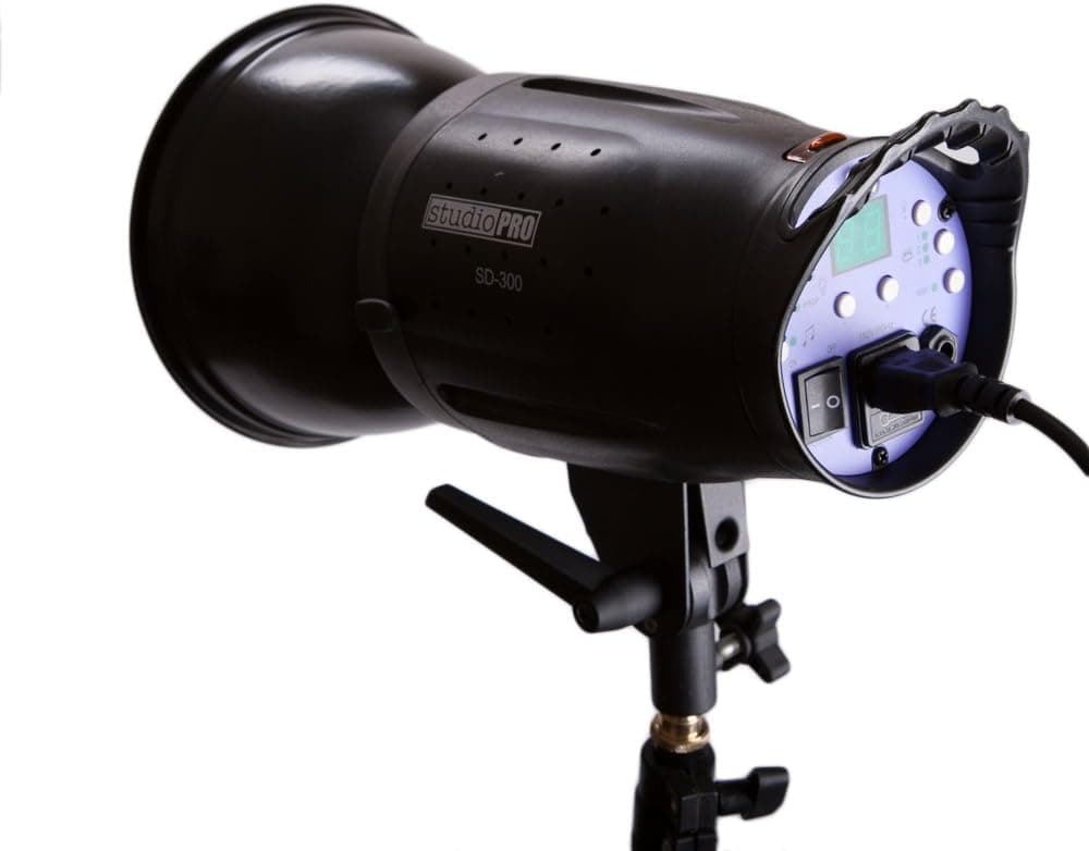 Fovitec StudioPRO 300 Watt SD-300 Monolight Flash Strobe Light with S-type Bowens Style Mount and 7'' Standard S-type Bowens Reflector, modeling lamp, for Portrait Location Photography Studio lighting