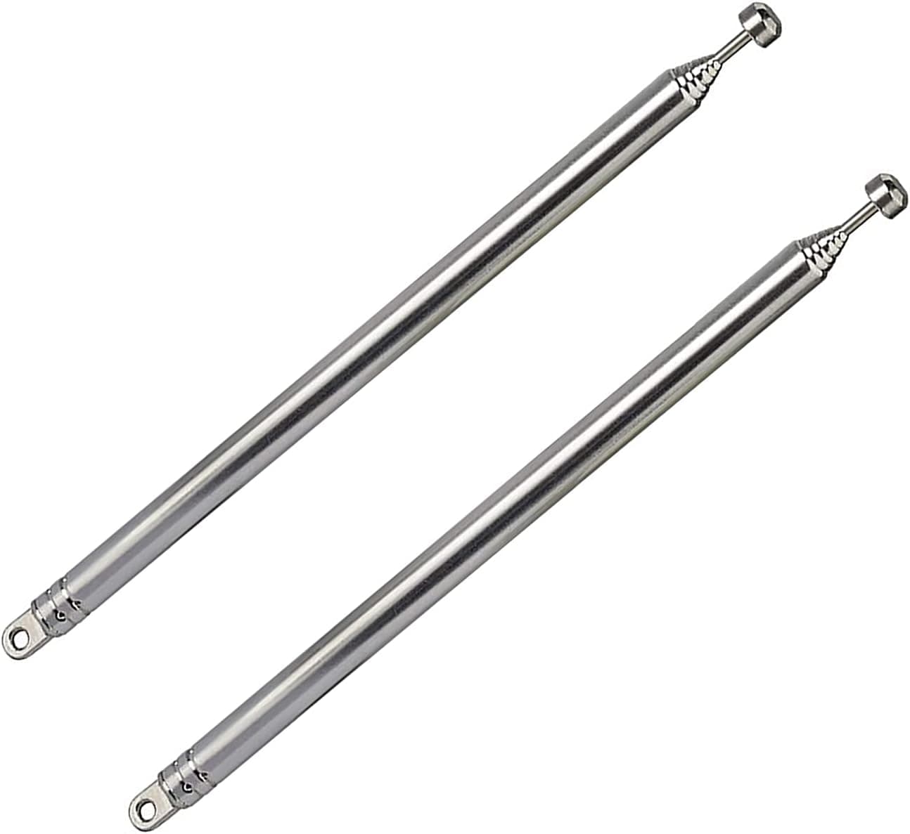 ZHUOMINGJIA 7 Sections of 30-Inch Telescopic Antenna, FM Antenna Replacement, Compatible with Portable Radio, Bluetooth Stereo Receiver, AV Audio Vedio, Home Theater Receiver(2 Pieces)