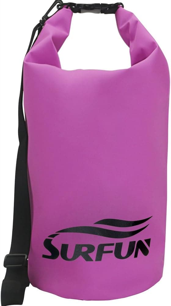 Surfun Top 1 Heavy Duty Premium Durable Waterproof Dry Bag Dry Sack with Shoulder Strap, Roll Top Closure System,Available in 5L 10L 20L 30L 40L 55L (Pink, 55 Liters)