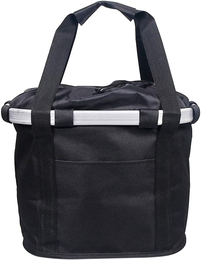 Bike Basket Detachable Bicycle Basket, Folding Small Pet Cat Dog Carrier Front Handlebar Basket for Most Mountain Bikes and Bicycles, Easy Install Quick Released Picnic Shopping Bag