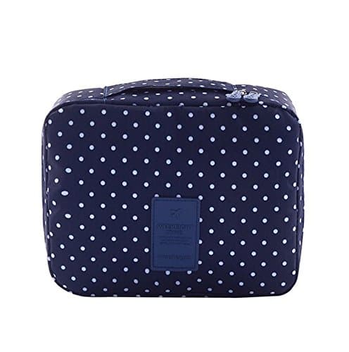 CalorMixs Travel Cosmetic Bag Printed Multifunction Portable Toiletry Bag Cosmetic Makeup Pouch Case Organizer for Travel (Blue Star)
