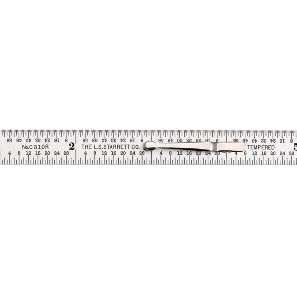 Starrett Full Flexible Steel Rule with Satin Chrome Finish, Quick Reading, and Inch Graduation - 6" Length, 10 Graduation Type, 1/64" Thickness - C310K-6