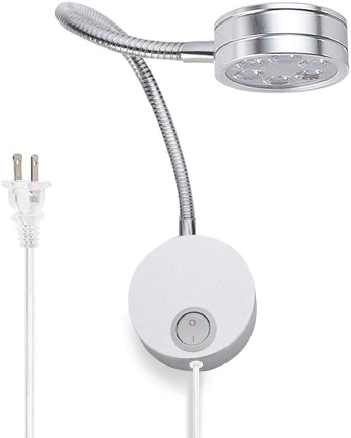Lysed Reading Lights for Books in Bed, Wall Mount Light Minimalist LED Bedside Reading Lamp,Gooseneck Headboard Lights,Bookshelf Display Lights (3W, Natural Light)