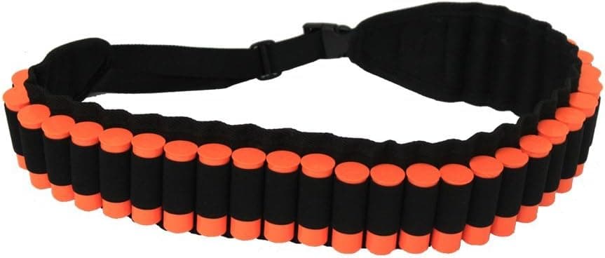 Ultimate Arms Gear 30 Loop Web Belt Shot 12/20 GA Shell Ammo Reload Elastic Carrier Holder for All 12 and 20 Gauge Shotgun Hunting Shot-Shell Rounds Black Adjustable Length for Beretta Shotgun