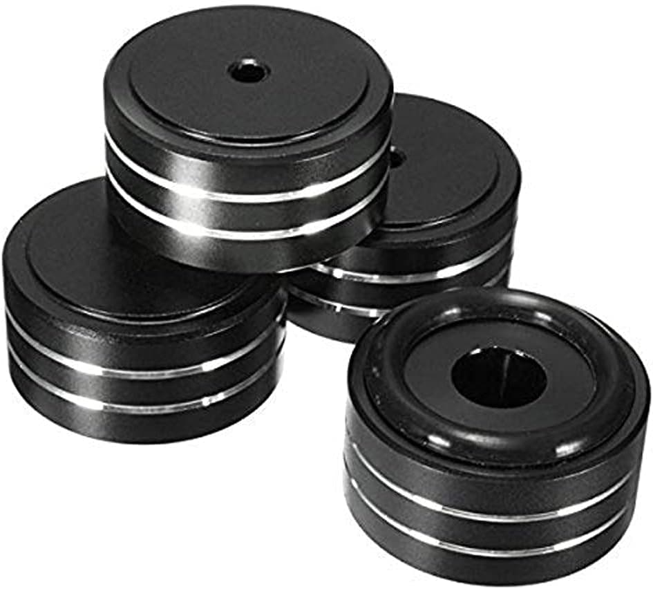 CynKen 4 Pieces 40x20mm Aluminum HIFI AMP Speaker Isolation Stand Turntable DAC Feet Pad Blcak