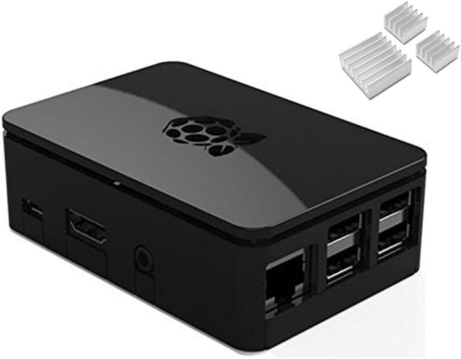 Black Protective Case/Box/Enclosure for Raspberry Pi Model B/ 2/3 with Aluminum Heatsink Cooler - Access to All Ports