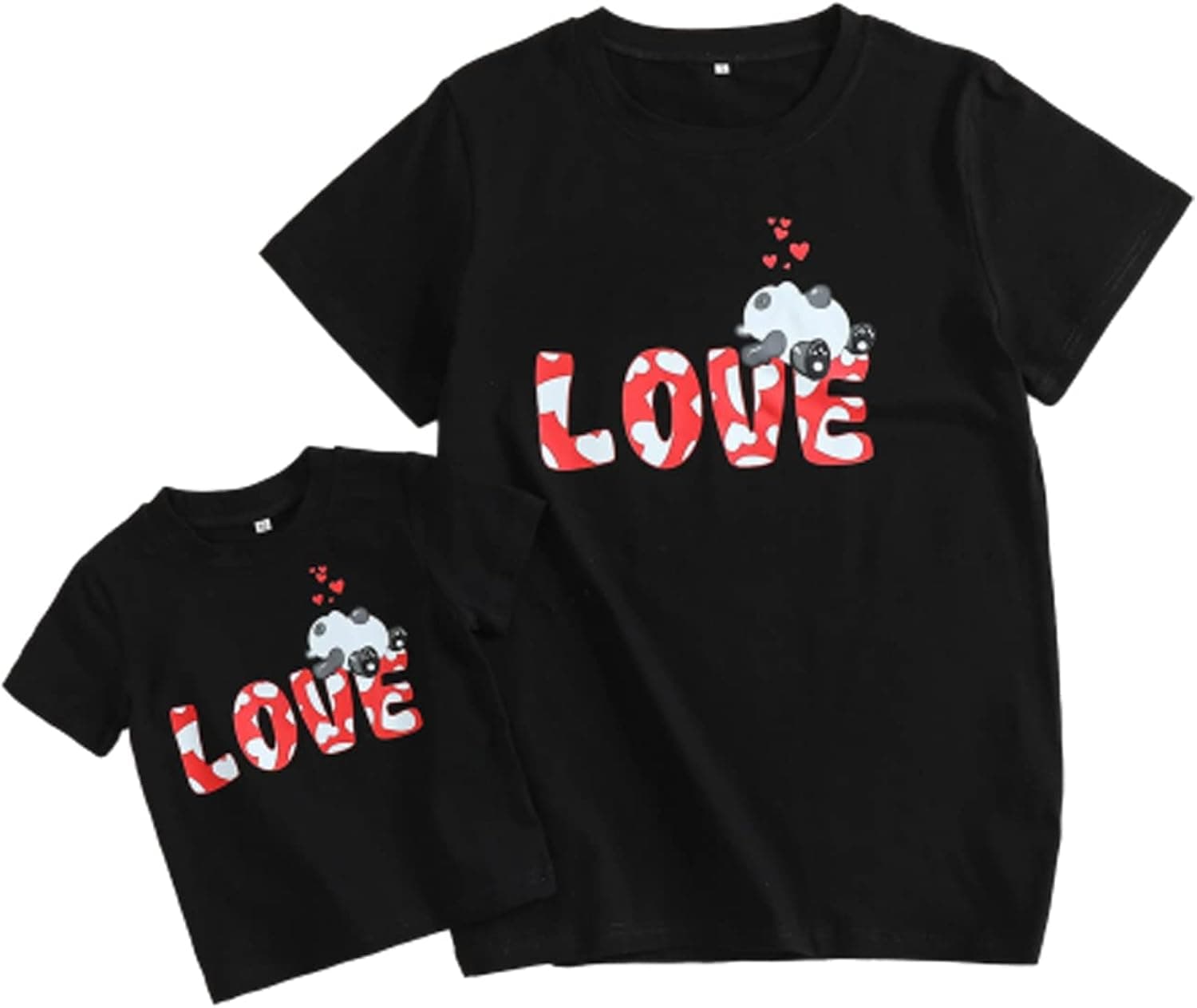 Mother and Me Short Sleeves Letters T-Shirt Mommy and Daughter Matching Shirts