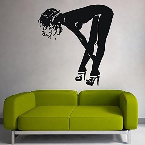 Housewares Wall Vinyl Decal People Woman Girl Model on High Heels Beauty Salon Striptease Dance Stripper Interior Home Art Decor Kids Nursery Removable Stylish Sticker Mural Unique Design for Any Room