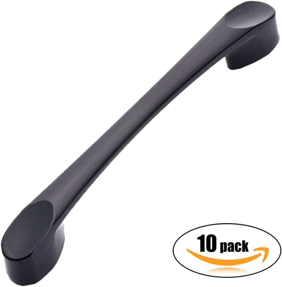 10pcs Iron Flat Black Modern Cabinet Hardware Door Pull Model #5625 (96mm)