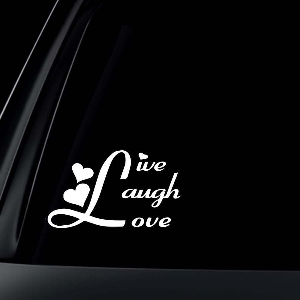 World Design Live Laugh Love Car Decal/Sticker - White