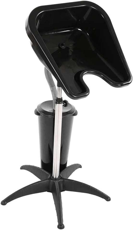Shampoo Basin, Plastic Handy Hair Basin Tray Adjustable Height Barber Salon Bowl Hair Treatment Beauty Tools with Drain Hose Ideal for Barbershop Hair Salon