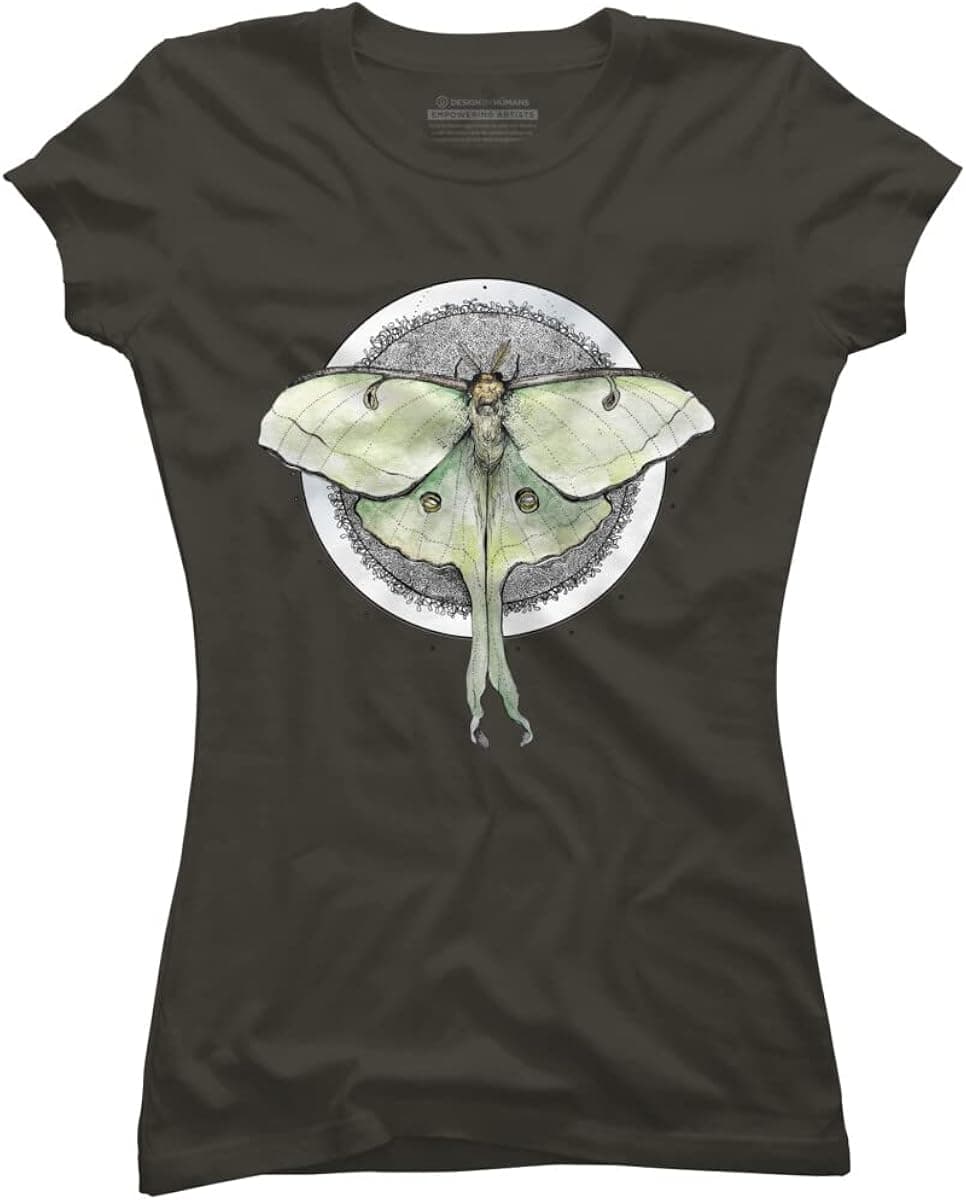 Design By Humans Junior's Luna Moth by PatriciaTaylor T-Shirt - -