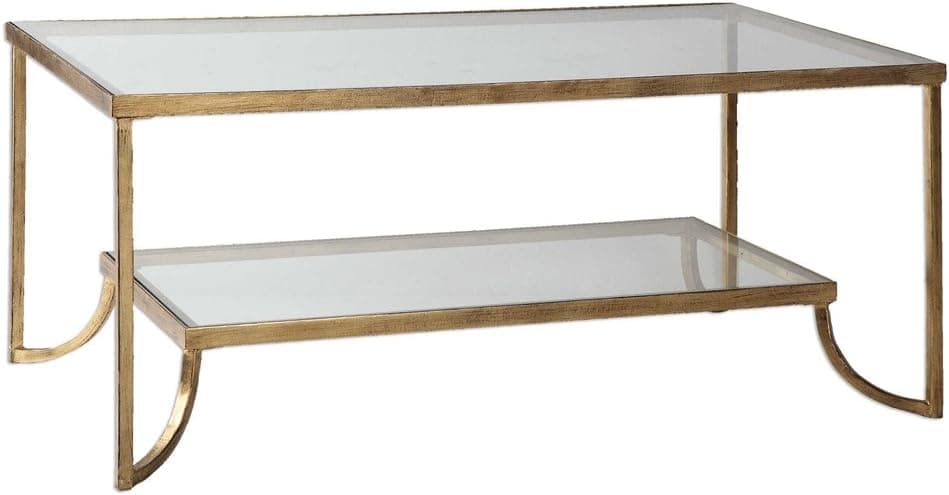 MY SWANKY HOME Katrina Gold Leaf Coffee Table