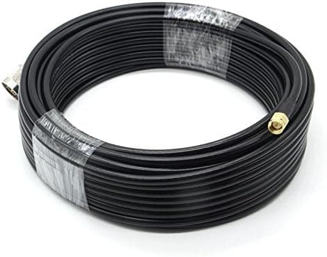 RF design 49ft N Male to SMA Male Connector 50-3/RG58 Copper Cable for Outdoor Antenna Extended line