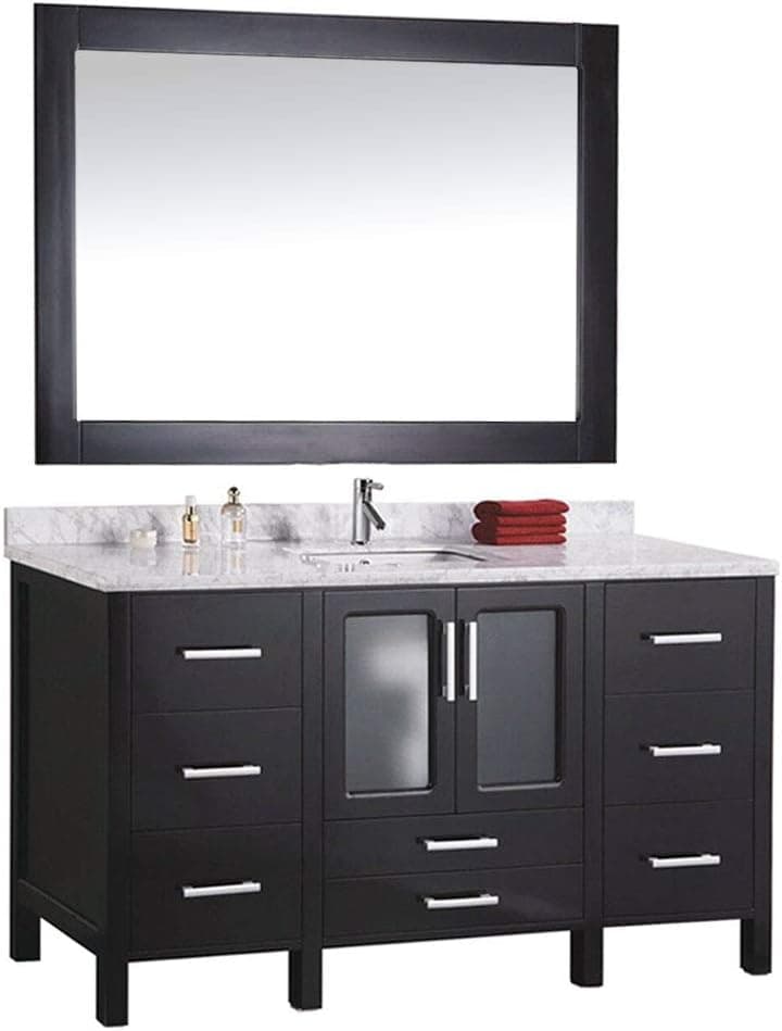 Design Element Stanton Single Drop-in Sink Vanity Set with Espresso Finsh, 60-Inch