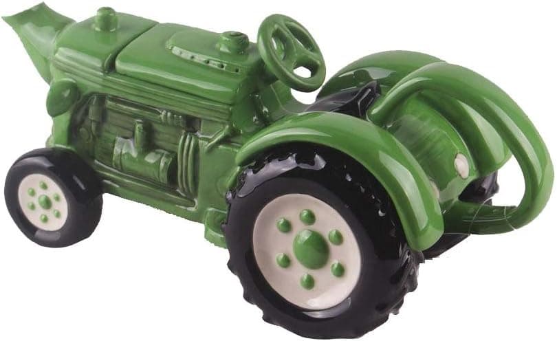 Blue Sky Ceramic 10.75" x 5.25" x 4.5" Green Tractor Teapot