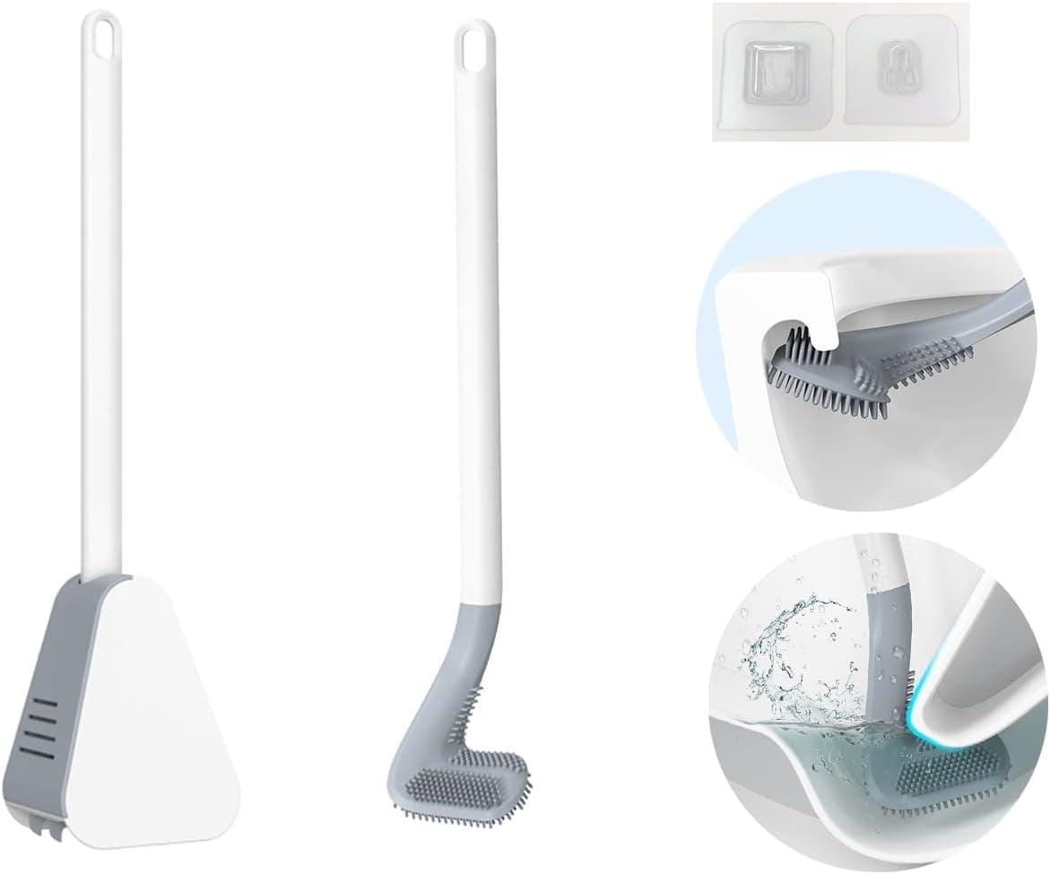Golf Toilet Brush and Holder Set，Golf Brush Head Toilet Brush ，Golf Club Shaped Long-Handled Toilet Brush, Silicone Bathroom Toilet Cleaning Brush No Dead Corners Hold Toilet ,Golf Toilet Brush Set