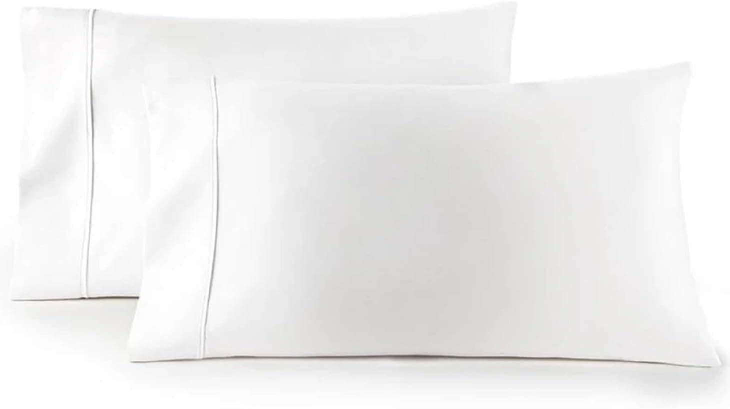 Standard Pillowcases Set of 2, 600 Thread Count 100% Egyptian Cotton Soft and Wrinkle Free Resistant with Envelope Closure Bedding Pillowcase Set , 20 x 30 inches, White