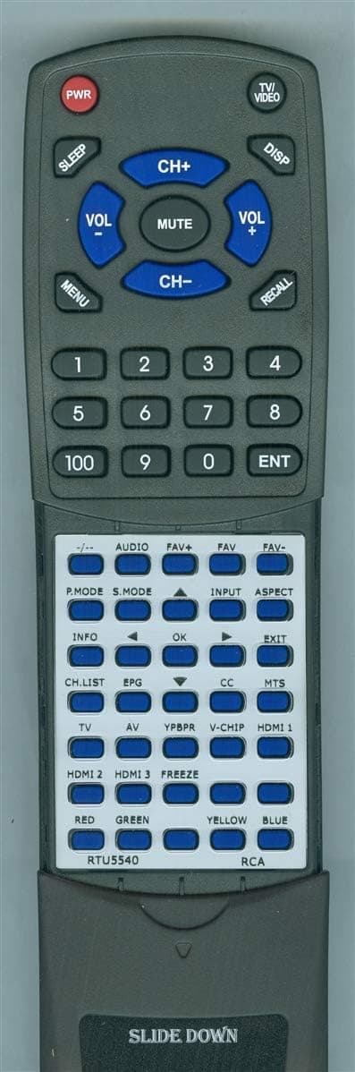 Replacement Remote for RCA RTU5540, RLED6090, RTU4921