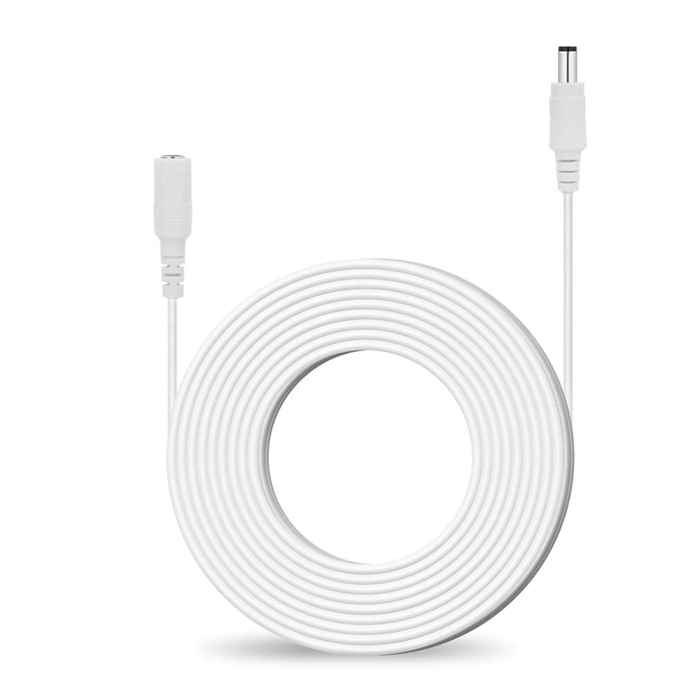 Lknewtrend 25ft Power Extension Cable 2.1mm x 5.5mm 12V DC Plug Power Adapter Cord, 20AWG Wire for CCTV Wireless WiFi IP Security Camera, DVR, LED, Car