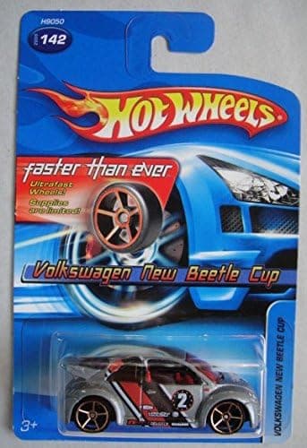 HOT WHEELS FASTER THAN EVER GRAY VOLKSWAGEN NEW BEETLE CUP #142 5OSP