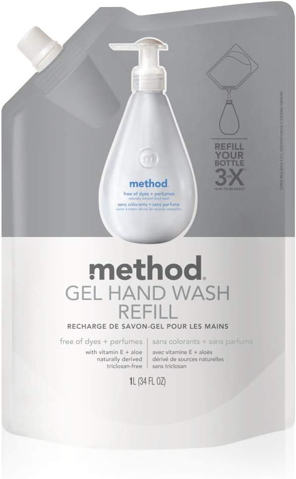 Method Gel Hand Soap Refill, Free + Clear, 34 oz, 1 pack, Packaging May Vary