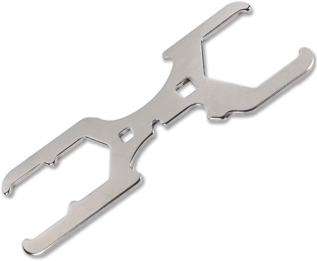 JUGREAT 3 Way Sink Strainer Wrench, Water Pipe Wrench Sink Nut Installer Fits 2 Inch, 1-3/4 Inch and 2-1/2 Inch Nuts, Multifunctional Heavy Duty Stainless Steel Plumbing Tool