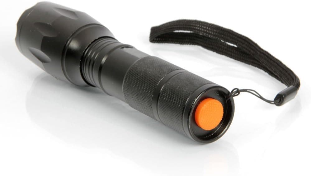 Rockjame 1200 Lumen Zoomable Super Bright LED Rockjame Adjustable Focus Tactical Torch, Water Resistant Flashlights Rust