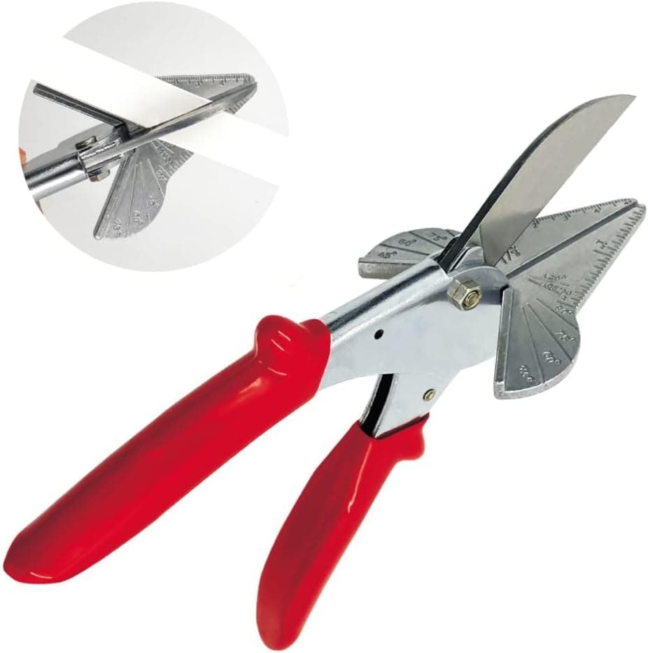 MIFUSE Miter Shears 53104 Quarter Round Cutting Tool and Shoe Mould Cutter (Orange Handle) for 45 To 135 Degree Angular Cutting Soft Wood, Plastic, PVC ,Rubber Materials Moulding and Trim