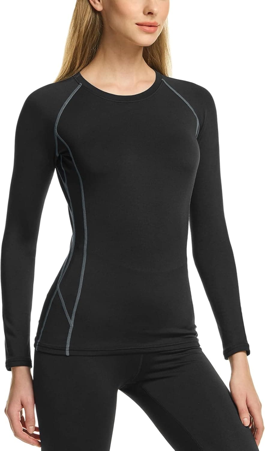 TSLA 1 or 2 Pack Women's Thermal Long Sleeve Tops, Mock Turtle & Crew Neck Shirts, Fleece Lined Compression Base Layer