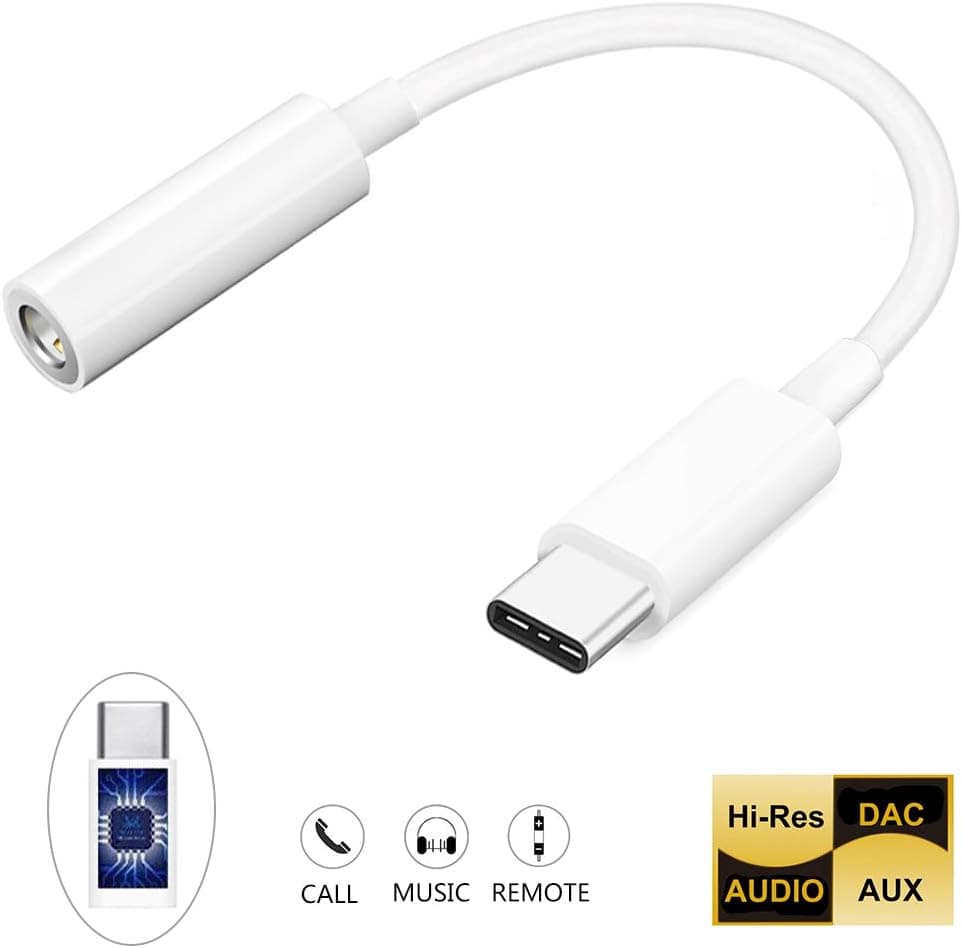 Dnifo USB C 3.5mm Headphone Adapter, USB Type C to 3.5mm Earphone Jack Adapter Compatible with Google Pixel 4/4 XL/3/3 XL/2/2 XL, Huawei Mate 10/P20 Pro, Samsung note10/10+ and More USB C Devices