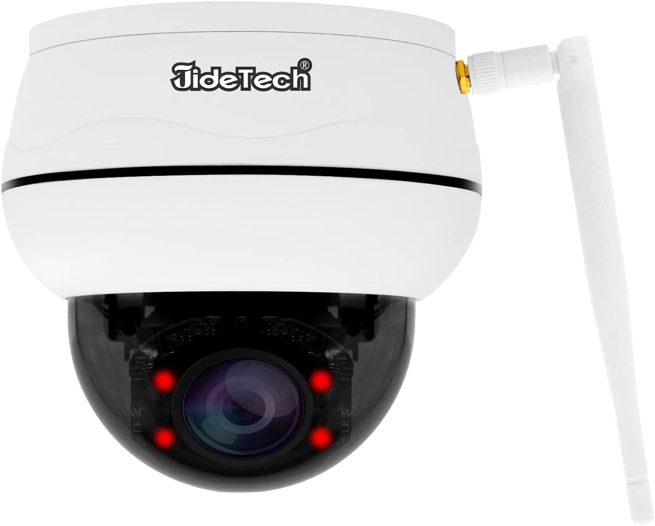 JideTech 5MP PTZ WiFi Camera Outdoor, 5X Optical Zoom Dome Surveillance Cameras with Human/Motion Detection, FHD Security IP Camera with Mic/Audio, MicroSD (128GB),IR Night Vision, IP66 Weatherproof
