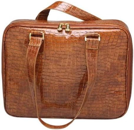 Mango Tango Brown Faux Croc Bag