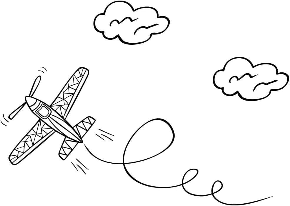 Cute Cartoon Airplane Art - Black Vinyl Decal for 13" Laptop