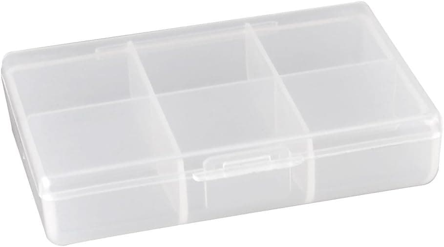 uxcell Plastic 6 Slots Fishing Hook Bait Storage Case Holder Clear White