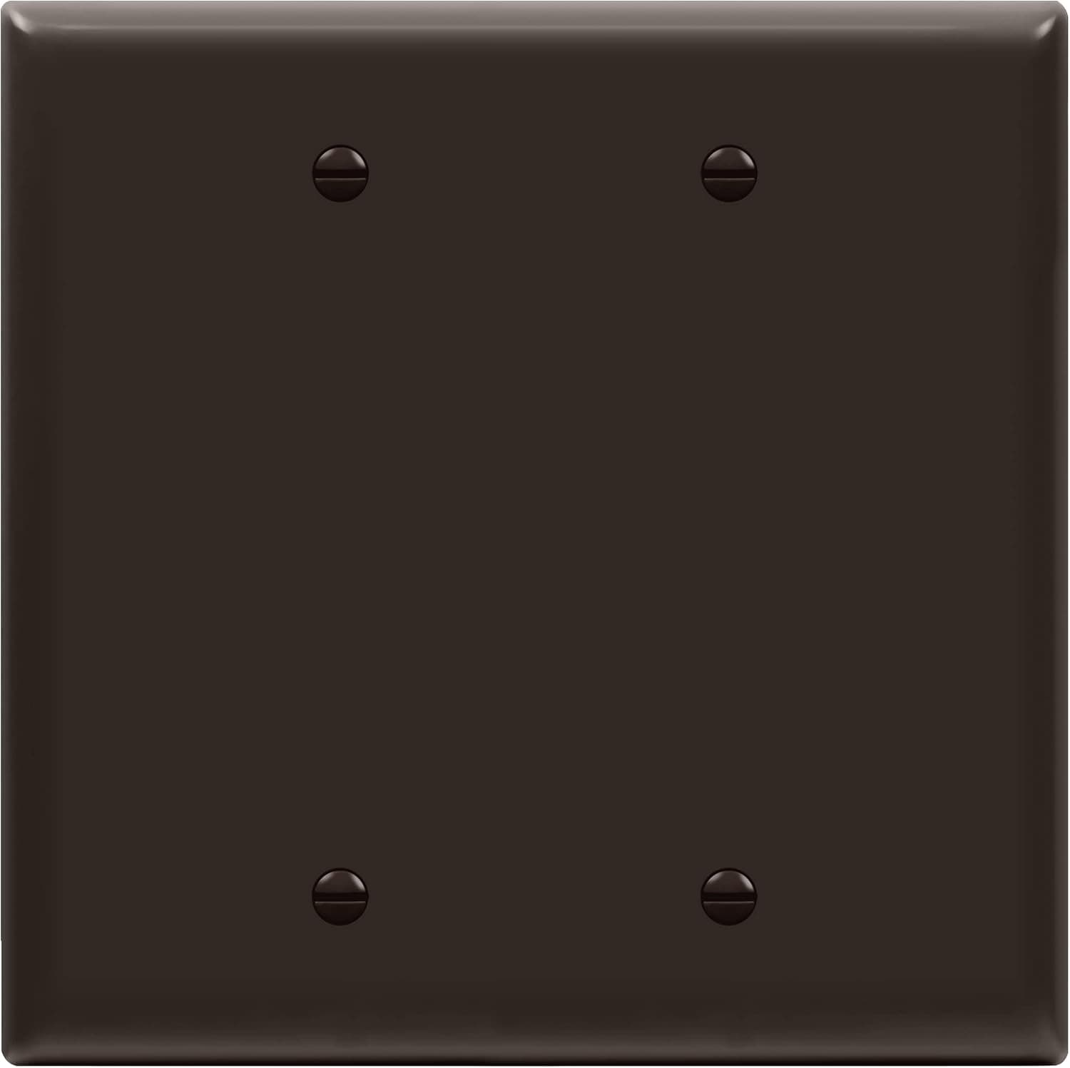 ENERLITES Double Blank Device Wall Plate, Mid-Size 2-Gang 4.88" x 4.92", Unbreakable Polycarbonate Thermoplastic, UL Listed, 8802M-BR, Brown