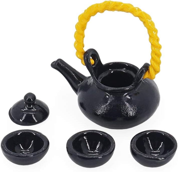 Odoria 1/12 Miniature Teapot and Teacups Dollhouse Decoration Accessories