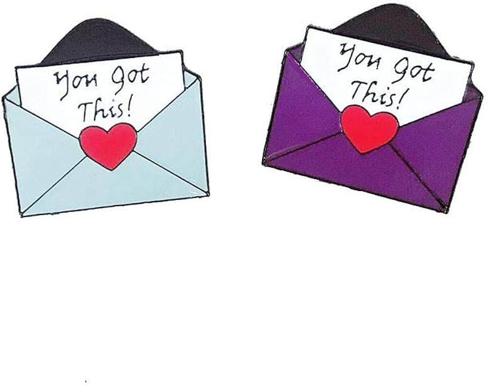 Cute Heart Message Lapel Pins Set for Women Girls Men Enamel Friendship Love Inspired You Got This Envelope Brooches Badge Velentine Gift for Friend Sister